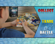Load image into Gallery viewer, Young child playing with Lightning Card Collection&#39;s holo rare Pokémon cards bundle

