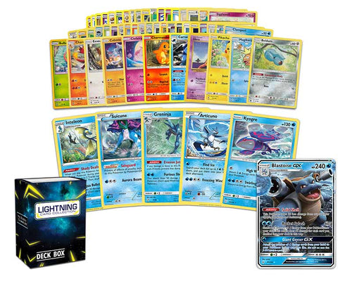 Pokémon Water Cards Collection - 50 Pokemon Cards Plus 5 Rare Water Pokemon and 1 Water Ultra-Rare Card