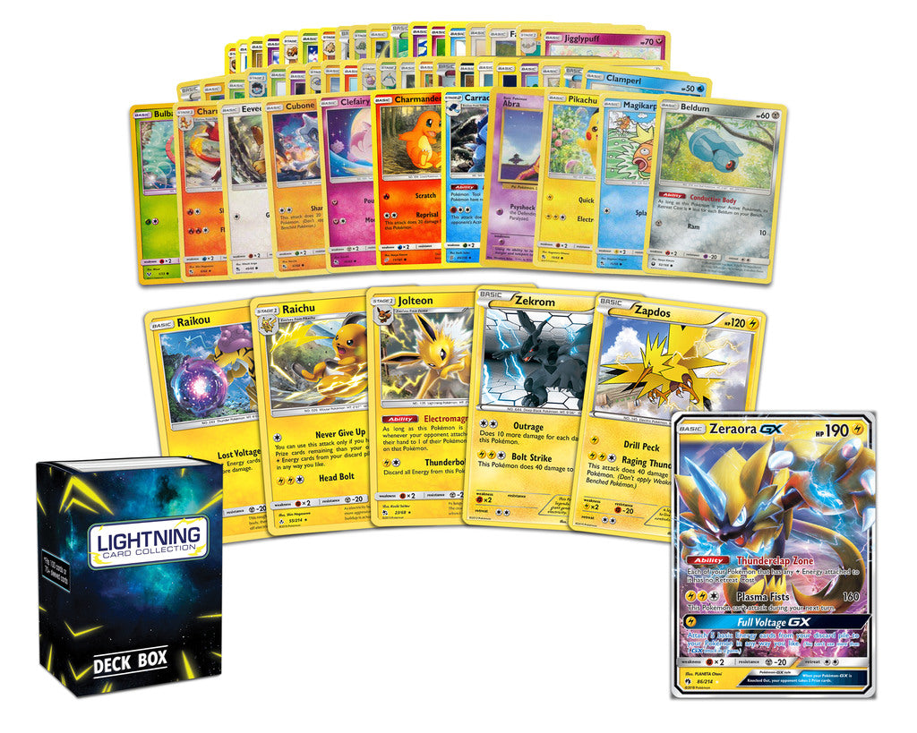 Pokemon Electric Collection - 50 Pokemon Cards Plus 5 Rare Electric Pokemon and 1 Electric Ultra-Rare Card