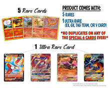 Load image into Gallery viewer, The Fire Pokemon Cards Collectionm with 5 Rare Card and 1 Ultra Rare Card
